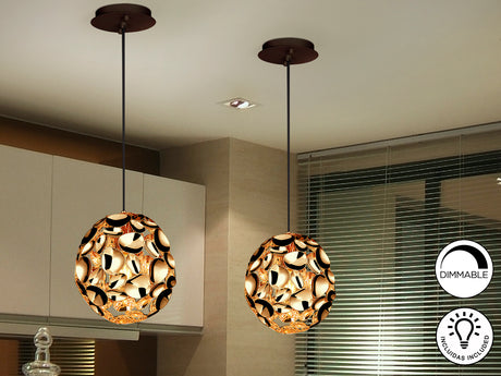 Lámpara de techo colgante Schuller Narisa 1 luz oro ros - vista 2