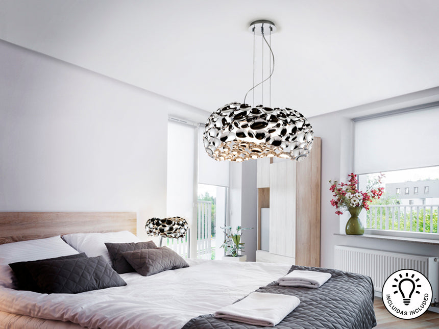 Lámpara de techo colgante Schuller Narisa 5 luces cromo