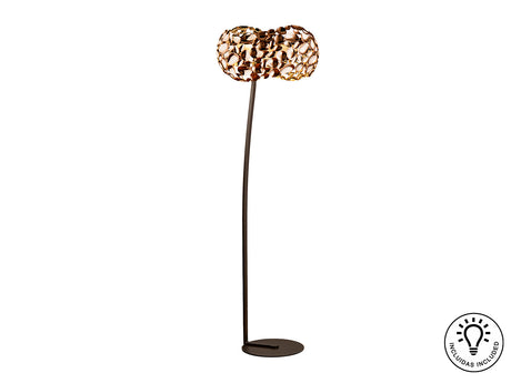 Lámpara de pie de salón Schuller Narisa 5 luces oro ros