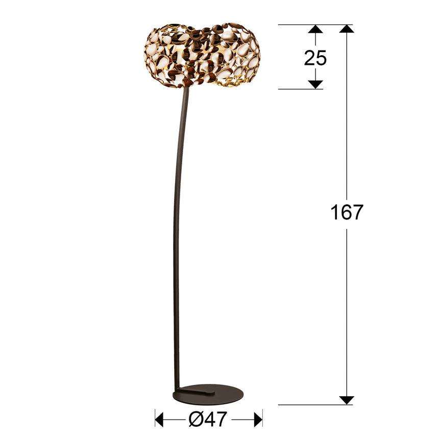 Schuller Narisa Lámpara de pie oro rosa y marrón 266616N