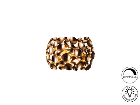 Lámpara aplique de pared Schuller Narisa 2 luces oro ro