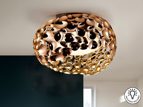 Plafón Schuller Narisa 5 luces oro rosa y marrón Ø47cm  - vista 2