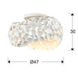 Medidas y dimensiones - Plafón Schuller Narisa 5 luces blanco Ø47cm 266847