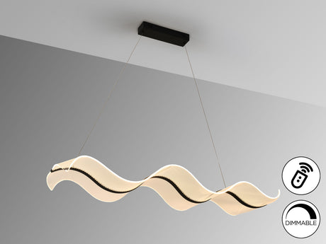 Lámpara de techo colgante Schuller Olas negro CCT con mando vista 2