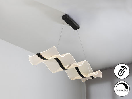 Lámpara de techo colgante Schuller Olas negro CCT con mando vista 4