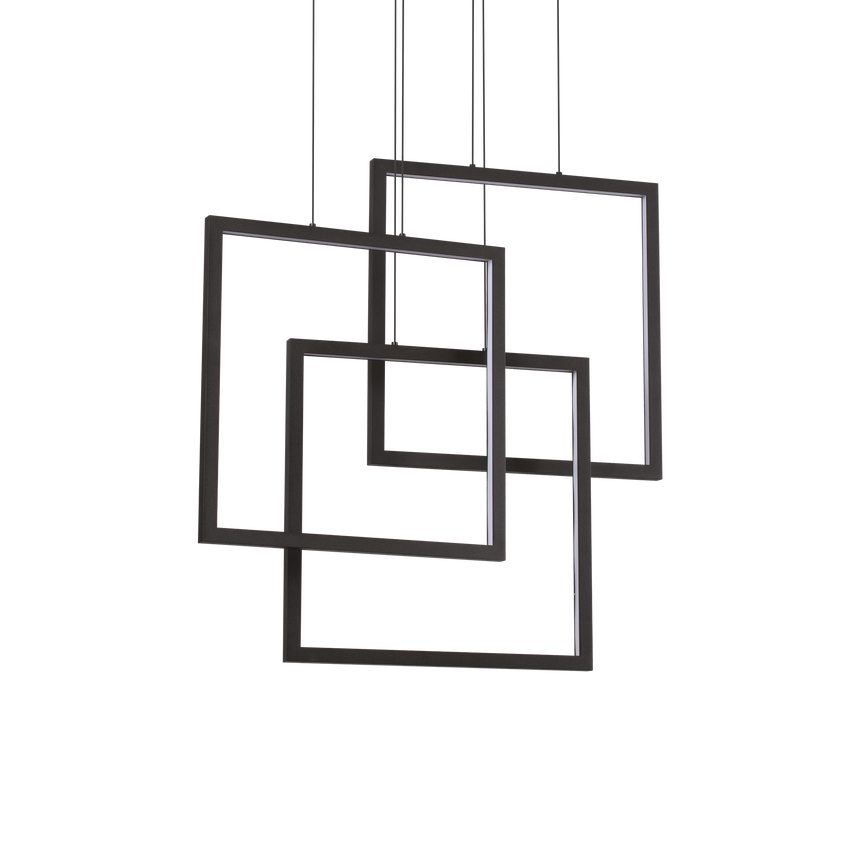 Lámpara colgante Ideal Lux Frame negro LED 80W Ø73cm 269375