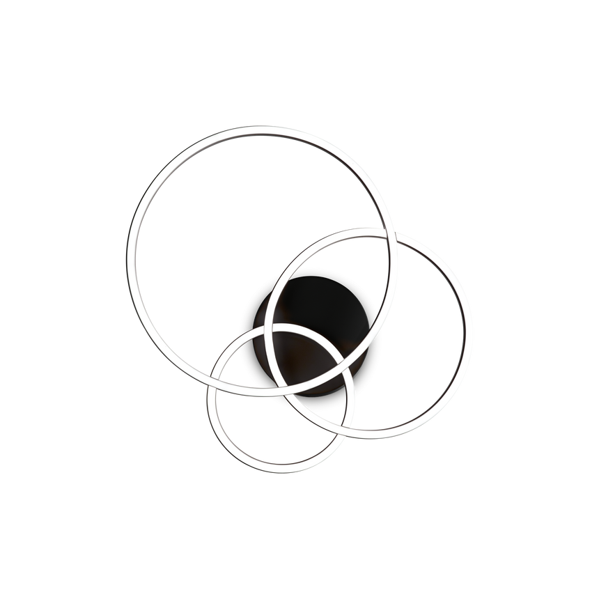 Plafón de techo Ideal Lux Frame negro LED 41W 3000K Ø61cm 269825