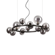 Lámpara colgante Ideal Lux Perlage fumé cristal 14 luces 210W Ø85cm 271385