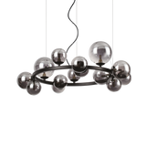 Lámpara colgante Ideal Lux Perlage fumé cristal 14 luces 210W Ø85cm 271385