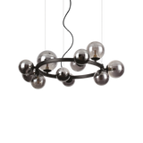 Lámpara colgante Ideal Lux Perlage fumé cristal 11 luces 165W Ø73cm 271392