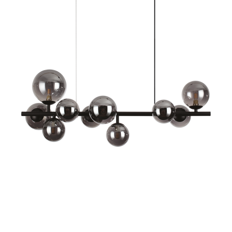 Lámpara colgante Ideal Lux Perlage fumé cristal 10 luces 150W Ø81cm 271408