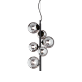 Lámpara colgante Ideal Lux Perlage fumé cristal 6 luces 90W Ø26cm 271422