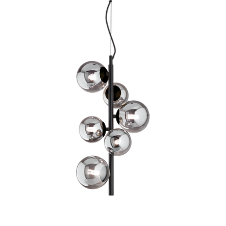 Lámpara colgante Ideal Lux Perlage fumé cristal 6 luces 90W Ø26cm 271422