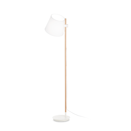 Lámpara de pie Ideal Lux Axel blanco madera y tela 60W 168cm 272245