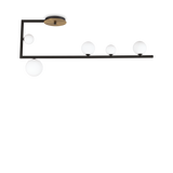 Plafón de techo Ideal Lux Birds negro cristal 5 luces 75W Ø115cm 273631