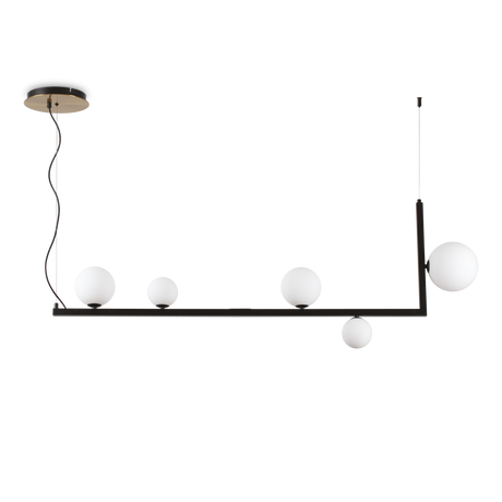 Lámpara colgante Ideal Lux Birds negro cristal 5 luces 75W Ø135,5cm 273648