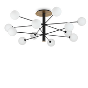 Plafón de techo Ideal Lux Cosmopolitan negro cristal 12 luces 180W Ø0,1cm 273709
