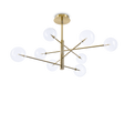Lámpara colgante Ideal Lux Equinoxe latón cristal 8 luces 16W Ø128cm 275215