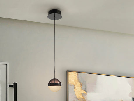 Lámpara de techo colgante Schuller Orbes 1 luz negro y smoke 3000K 276139