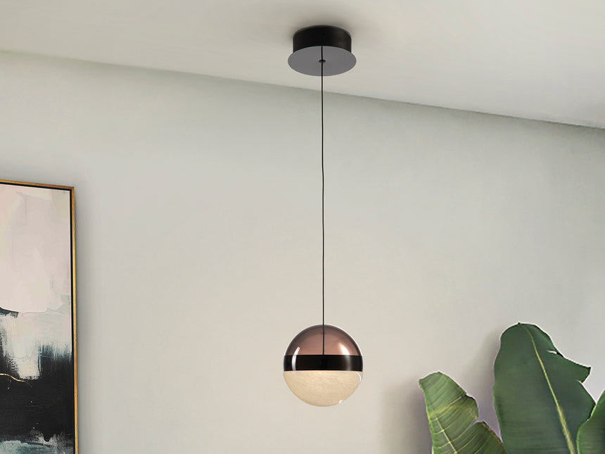 Lámpara de techo colgante Schuller Orbes 1 luz negro y smoke 3000K 276252