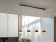 Lámpara de techo colgante Schuller Orbes 4 luces negro y smoke 3000K 276481