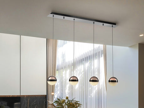 Lámpara de techo colgante Schuller Orbes 4 luces negro y smoke 3000K 276481