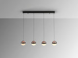 Schuller Orbes 4-light pendant ceiling lamp, black chrome, 276481
