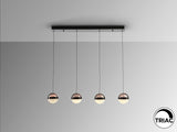 Lámpara de techo colgante Schuller Orbes 4 luces negro y smoke 3000K vista 3