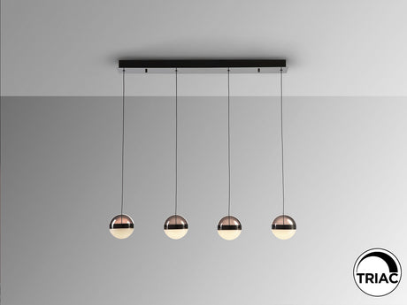 Lámpara de techo colgante Schuller Orbes 4 luces negro y smoke 3000K vista 3