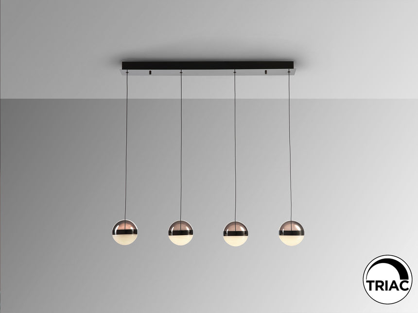 Lámpara de techo colgante Schuller Orbes 4 luces negro y smoke 3000K vista 3