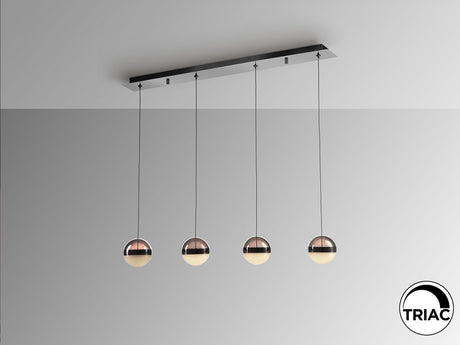 Lámpara de techo colgante Schuller Orbes 4 luces negro y smoke 3000K vista 4
