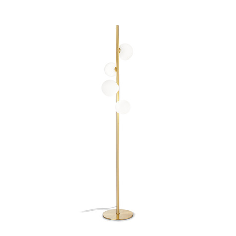 Lámpara de pie Ideal Lux Perlage cristal 4 luces 60W 164cm blanco — ref. 277967 (1)