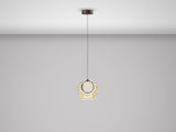 Lámpara de techo colgante Schuller Ingrid 1 luz bronce oscuro y champán 3000K vista 5
