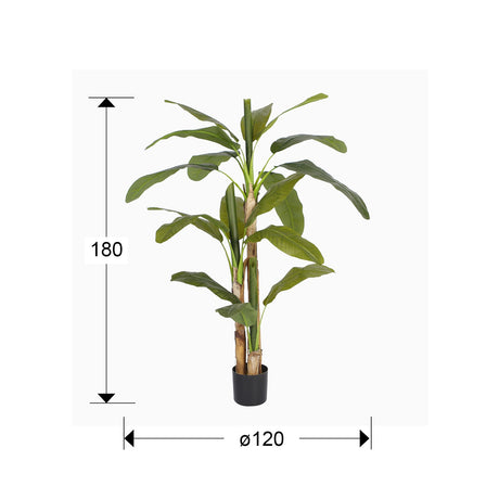 Planta artificial Schuller Platanera plata cemento 180cm dimensiones