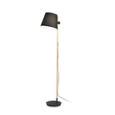 Lámpara de pie Ideal Lux Axel negro madera y tela 168cm 282084