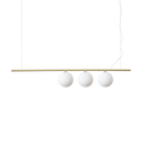 Lámpara colgante Ideal Lux Perline cristal 3 luces 120W 120,5cm latón — ref. 282114 (1)
