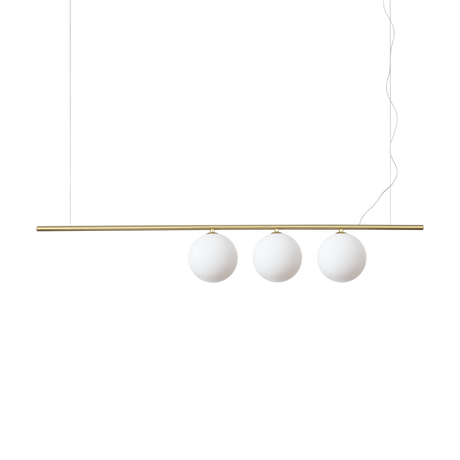 Lámpara colgante Ideal Lux Perline cristal 3 luces 120W 120,5cm latón — ref. 282114 (1)