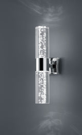 Aplique de baño Trio Bolsa LED cromo 3000K regulable IP44 282410206