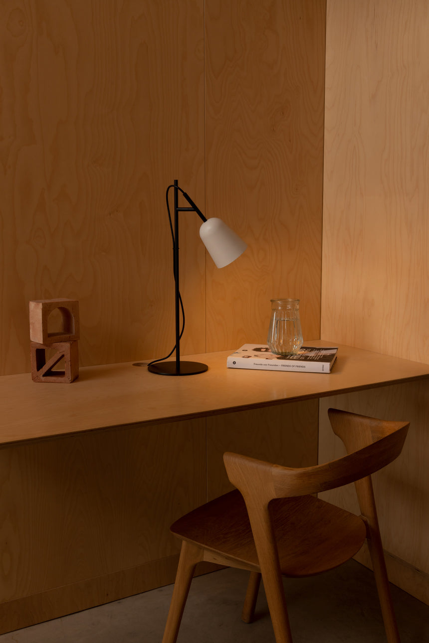 Lámpara de mesa grande Faro Studio E14 LED blanco mate 28252