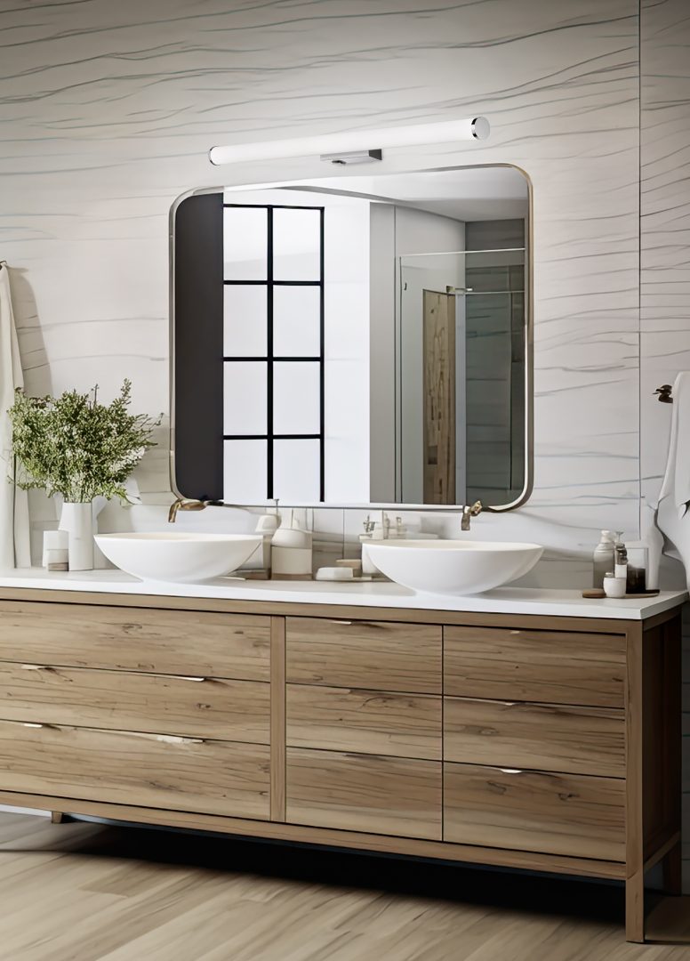 Aplique de baño Trio Mattimo LED cromo 4000K regulable IP44 283274206