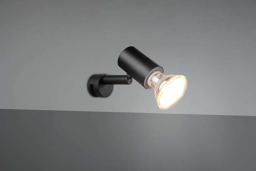 Aplique de baño Trio Lorenzo LED negro mate 3000K IP44 283500132