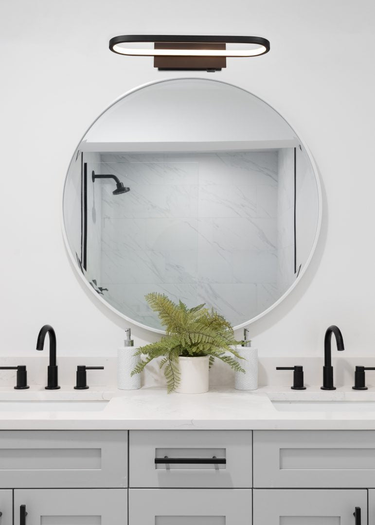 Aplique de baño Trio Gianni LED negro mate 3000K IP44 283770132