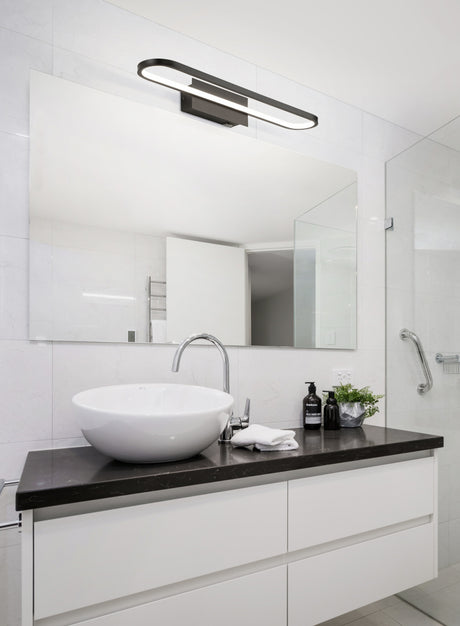 Aplique de baño Trio Gianni LED negro mate 3000K IP44 283779132