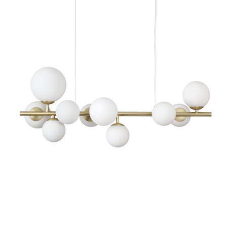 Lámpara colgante Ideal Lux Perlage blanco cristal 10 luces 150W Ø81cm 283791