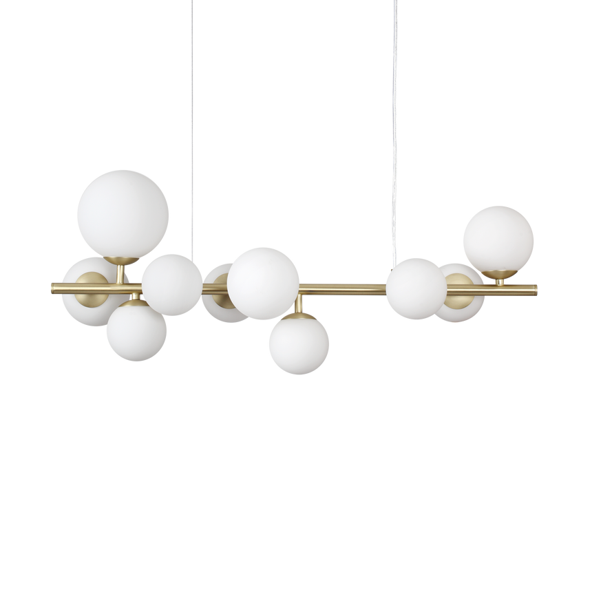 Lámpara colgante Ideal Lux Perlage blanco cristal 10 luces 150W Ø81cm 283791