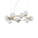 Lámpara colgante Ideal Lux Perlage cristal 11 luces 165W Ø73cm blanco — ref. 283807 (1)