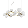 Lámpara colgante Ideal Lux Perlage blanco cristal 14 luces 210W Ø85cm 283814