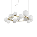 Lámpara colgante Ideal Lux Perlage cristal 14 luces 210W Ø85cm blanco — ref. 283814 (1)