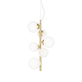Lámpara colgante Ideal Lux Perlage blanco cristal 6 luces 90W Ø26cm 283821
