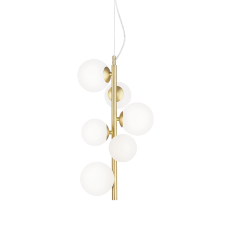Lámpara colgante Ideal Lux Perlage cristal 6 luces 90W Ø26cm blanco — ref. 283821 (1)